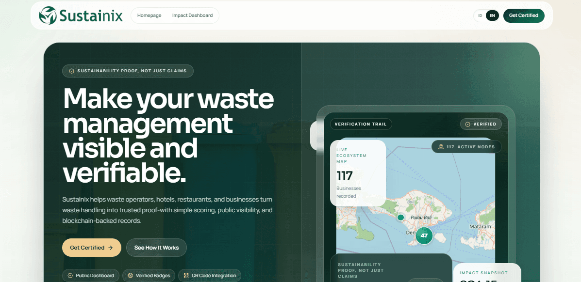 Sustainix Landing Page